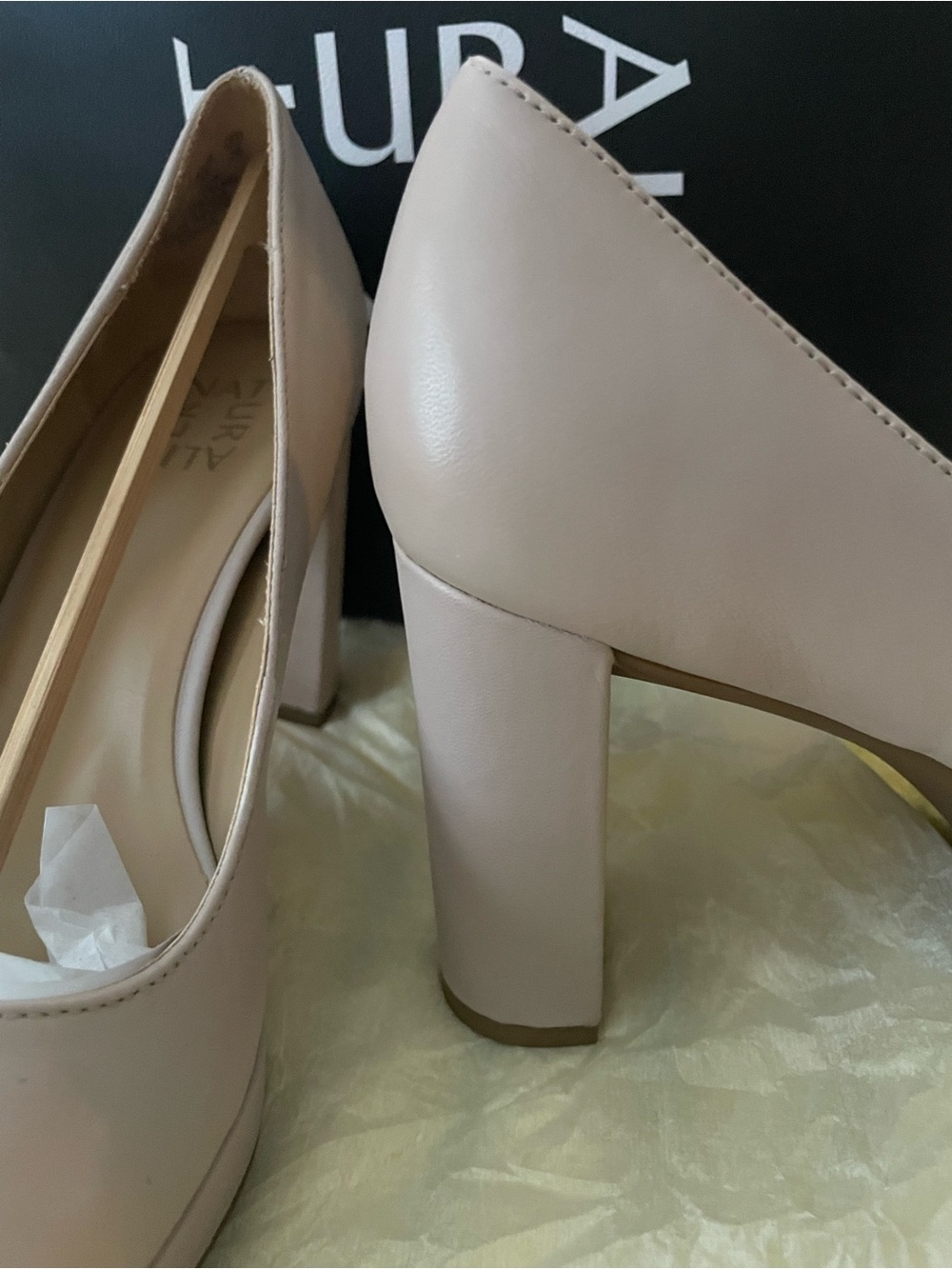 NIB Natrualizer Blush Nude Leather Block Heel Pumps size 9m - Picture 4 of 8